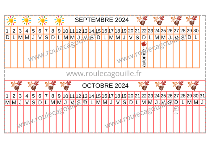 Calendrier 2024/2025