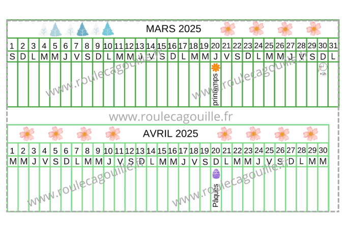 Calendrier 2024/2025