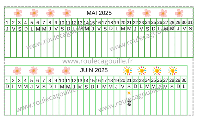 Calendrier 2024/2025