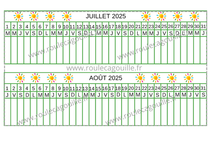 Calendrier 2024/2025