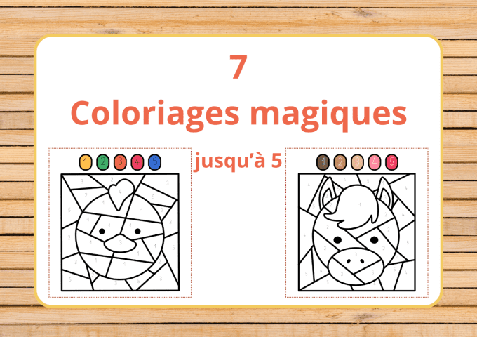 7 coloriages magiques jusqu'à 5