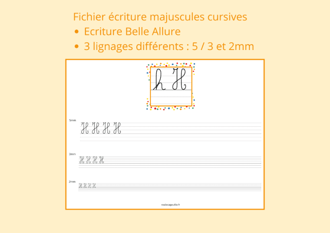 Ecriture des lettres majuscules cursives 